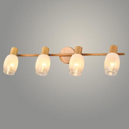 Спот 21390/4 WOOD+CR дерево+хром 4x40W E14 h130, 24